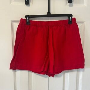 🚨 Last day Fri 🧳 Vibrant Red Linen Athletic Shorts